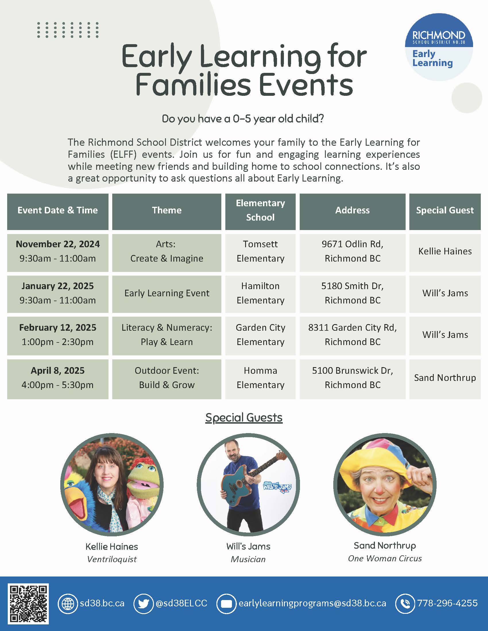 Early Learning Family Events